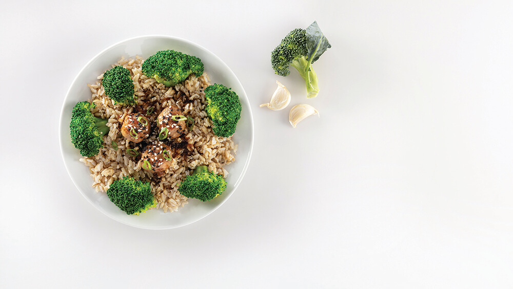 Bulgogi Meatballs with Rice & Broccoli Mindful by Sodexo Recipes