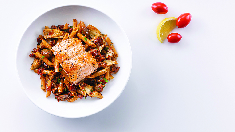 Mediterranean Salmon Pasta - Mindful by Sodexo Recipes