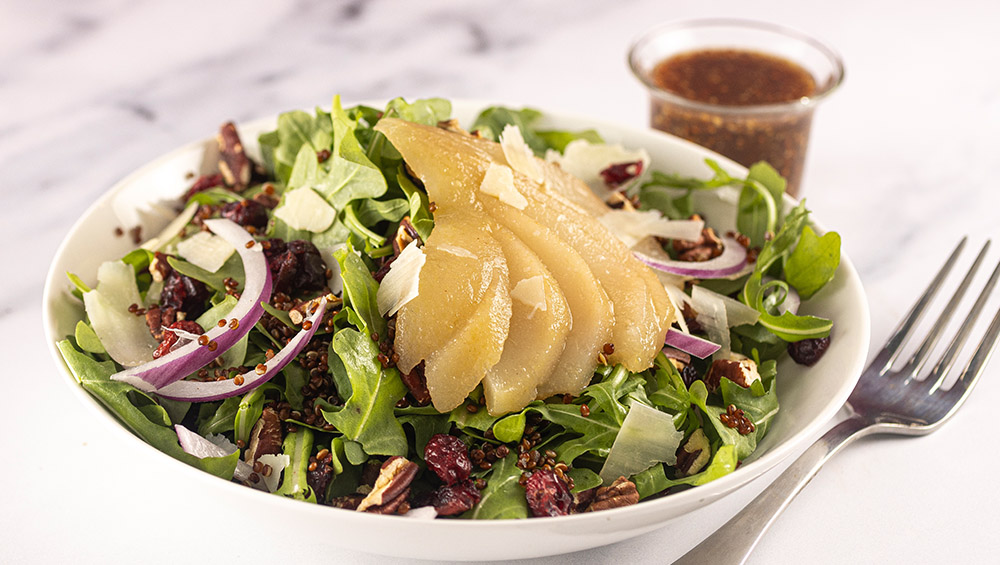 Poached Pear & Arugula Salad - Mindful by Sodexo Recipes